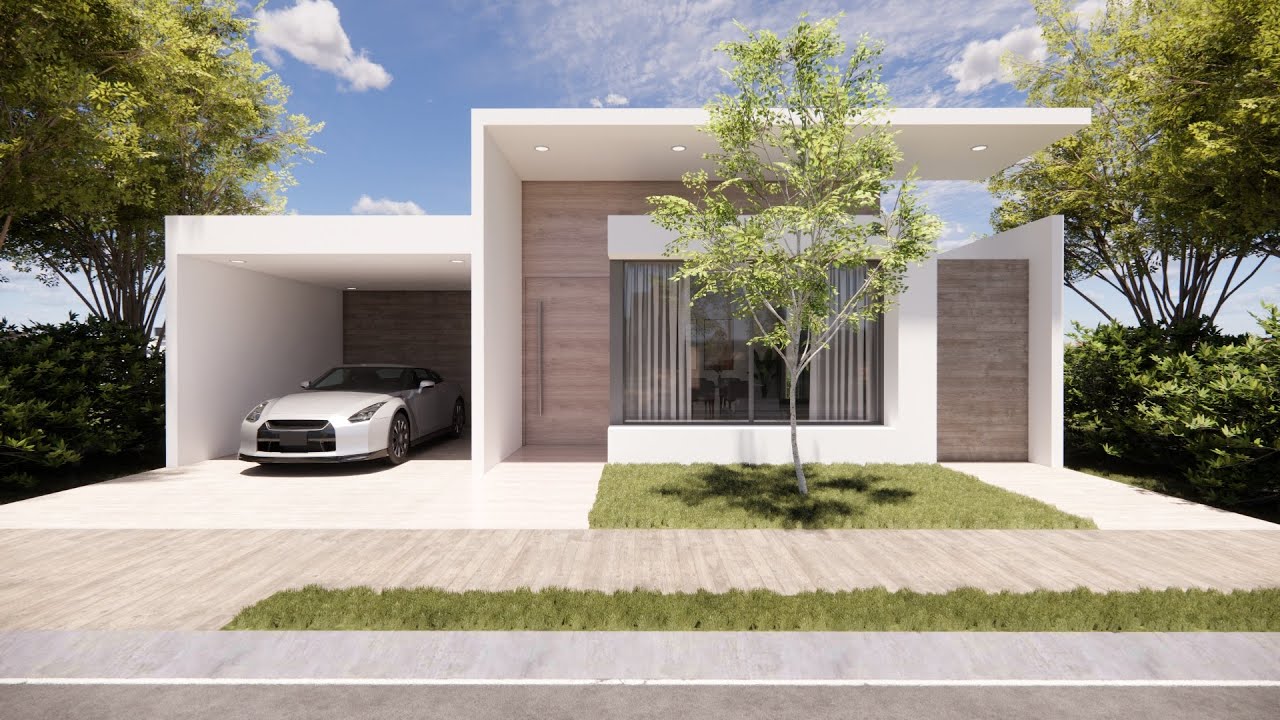 CASA CALIDA Y ACOGEDORA  DE UNA PLANTA 3 DORMITORIOS 10X20m | MINIMALIST HOUSE DESIGN