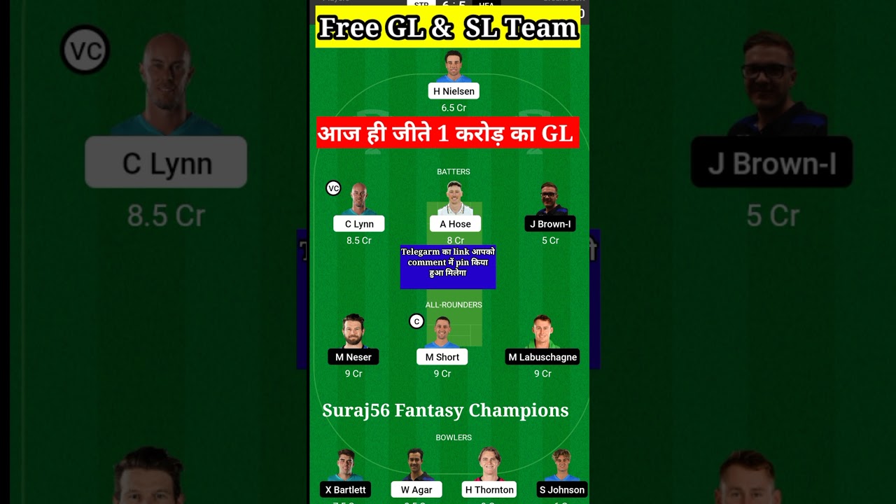 STR vs HEA Dream11 | STR vs HEA |  Adelaide Striker vs Brisbane Heat BBL Match 40 Dream11 Prediction