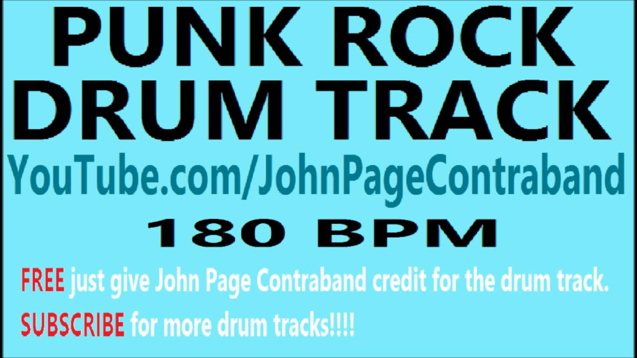 Punk Rock Drum Track 180 bpm Drums Only Backing Beat