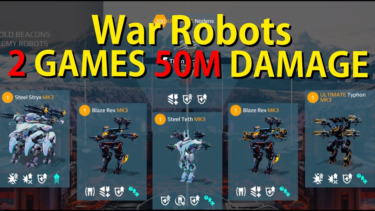 War Robots: 2 GAMES | 50 M DAMAGE