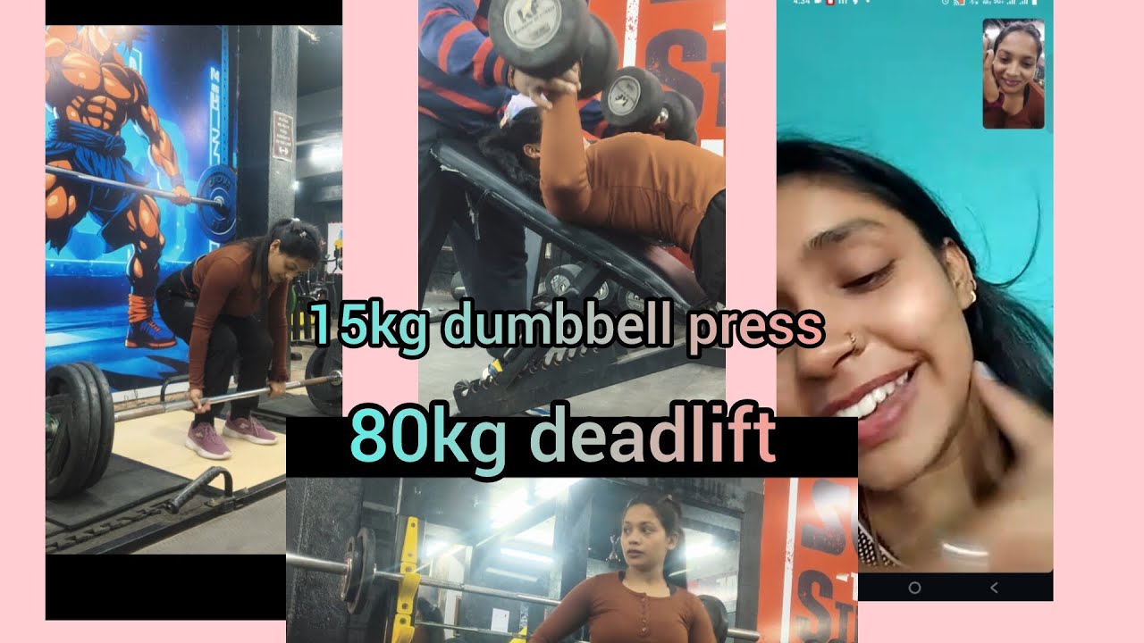 Jab partner gym na ayy to boring ho jata 😐 15kg dumbbell press--80kg deadlift #fitness #viral #vlog 