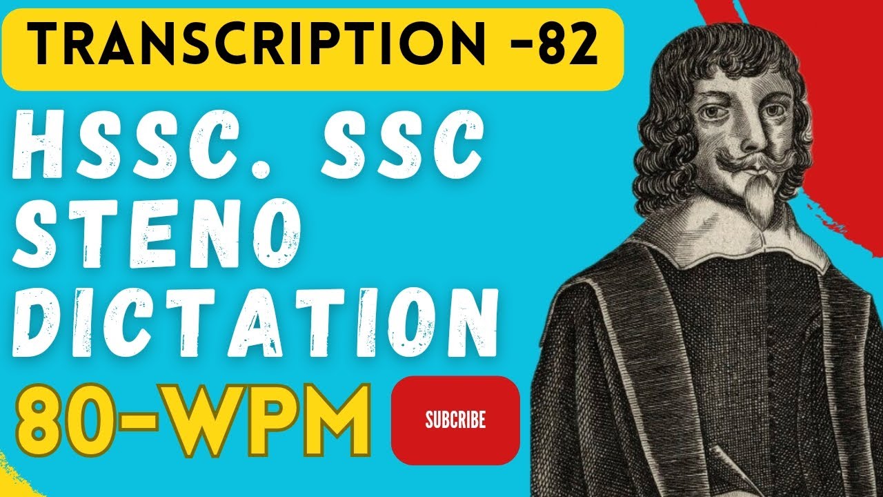 #80 wpm Hssc cet steno typist# new dictation# general matter l# Special Series