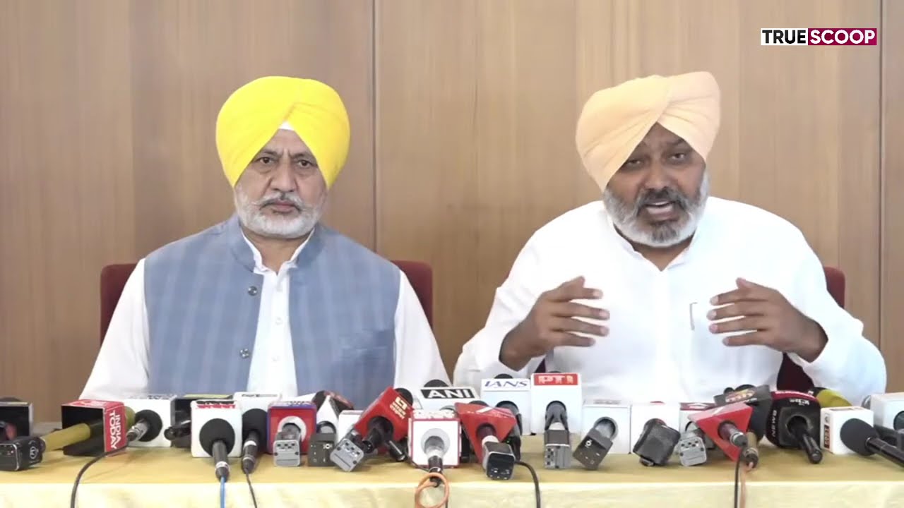 Finance Minister Harpal Singh Cheema & AAP Punjab General Secretary Baltej Pannu Address Press
