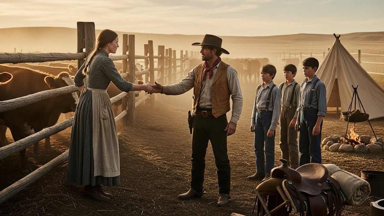 The Rancher’s Widow Had No One To Brand Her Cattle, The Cowboy Rode Over With His Sons