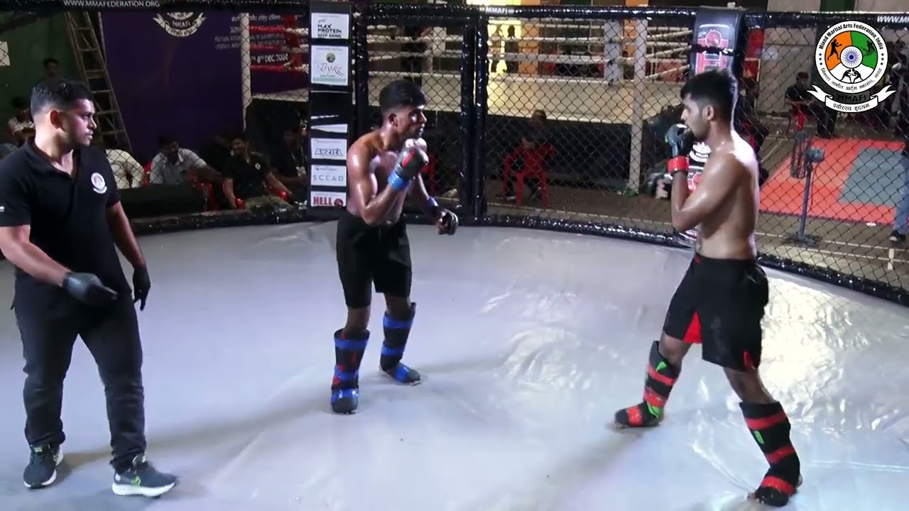 Aashish Gole vs Vishal Yeotikar amateur MMA bout at International Combat Sports 2024, org by MMAFI