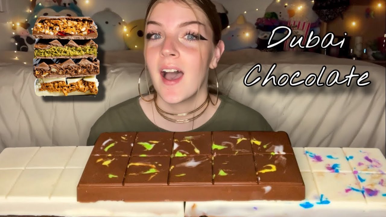 VIRAL DUBAI CHOCOLATE BAR MUKBANG! (Vegan) (No Talking)