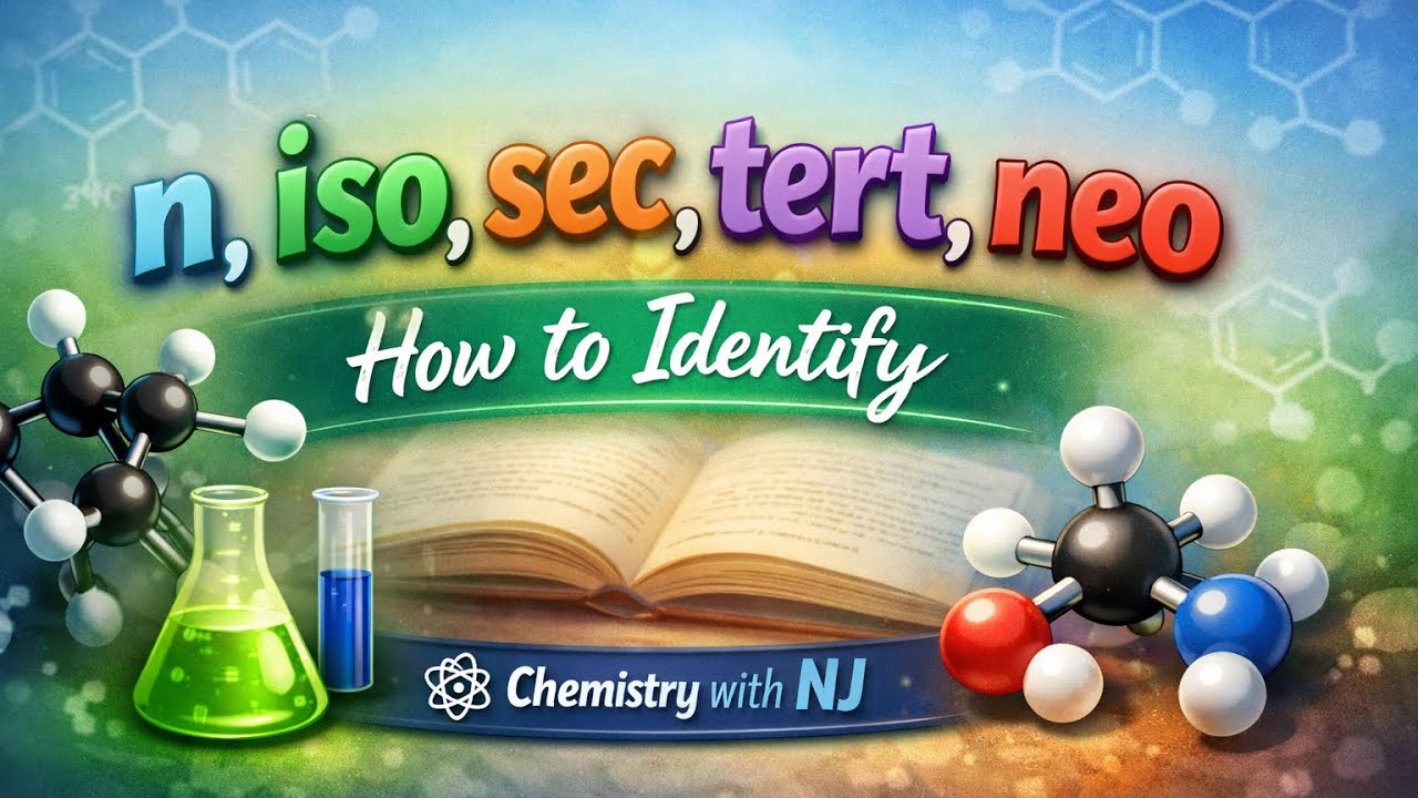 N, Iso, Sec, Tert, Neo — Organic Chemistry Prefixes Made Easy! ⚗️ | Chemistry with NJ