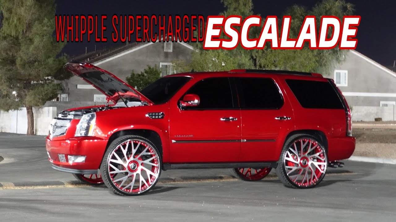 WhipAddict: Cadillac Escalade цвета «Канди-красный» на 30-дюймовых дисках, крыша со звёздами, инд...