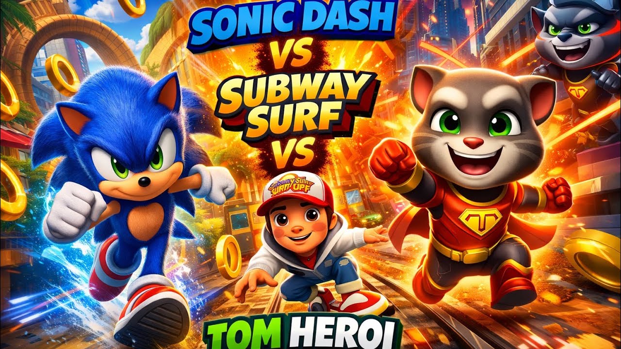 Sonic Dash vs Subway Surfers vs Tom Hero | SpeedTest🔥