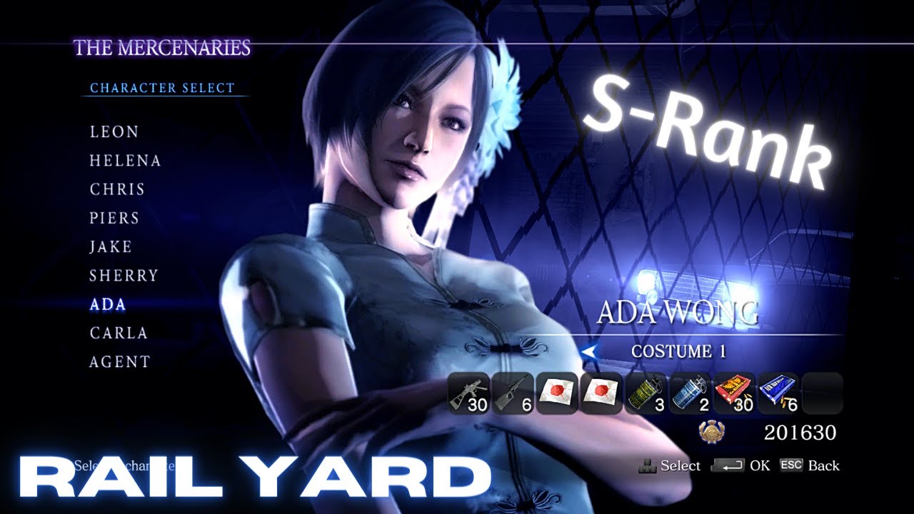 Resident Evil 6 Mercenaries | Ada Wong | S Rank | Rail Yard