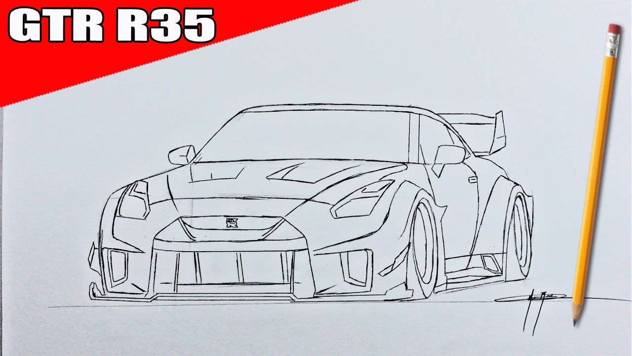 COMO DIBUJAR UN NISSAN GTR R35 Liberty Walk