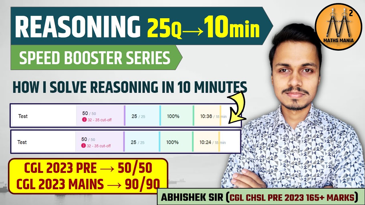 SOLVE REASONING IN 10 MINUTES | ABHISHEK RAI | MATHS MANIA