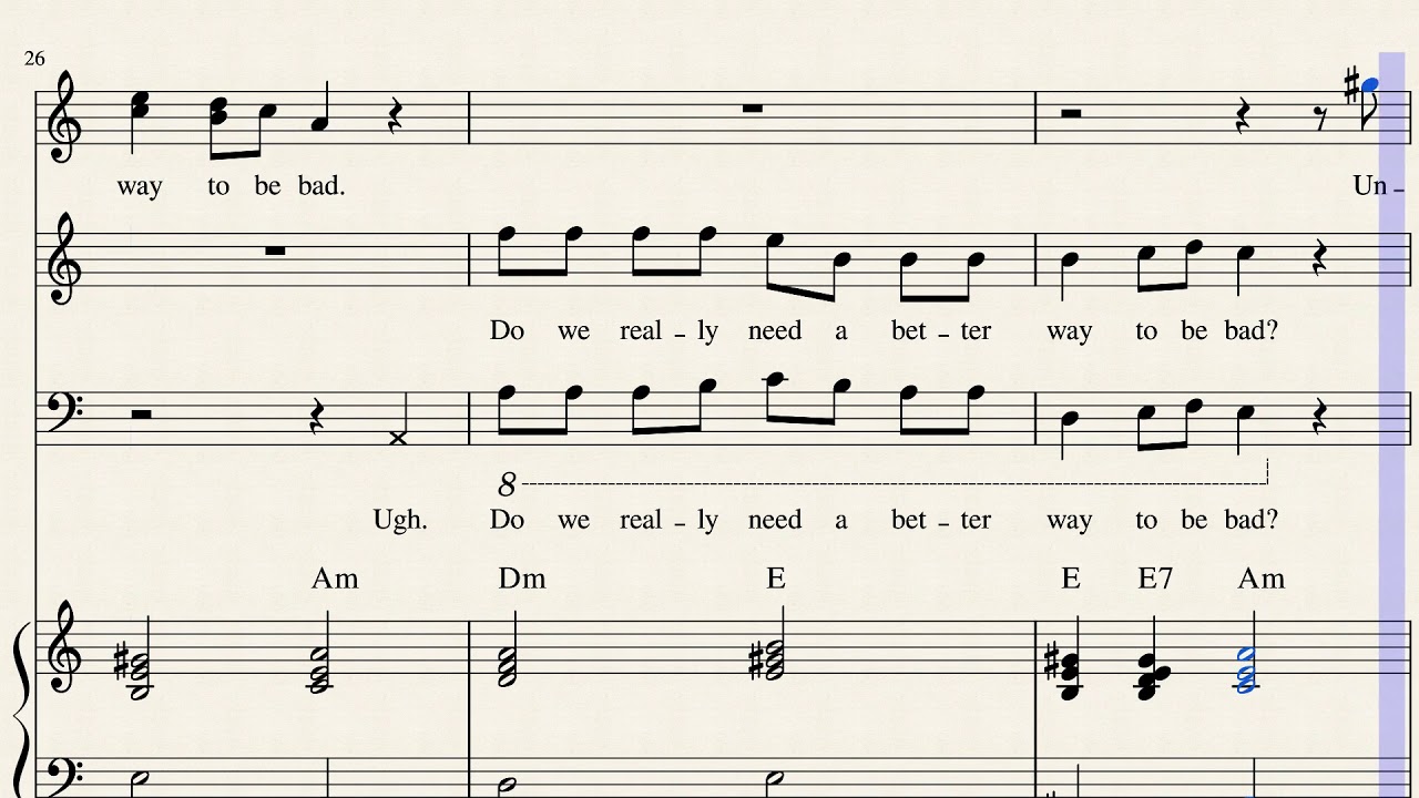 Better Way to Be Bad (piano and vocal arrangement) - Musescore