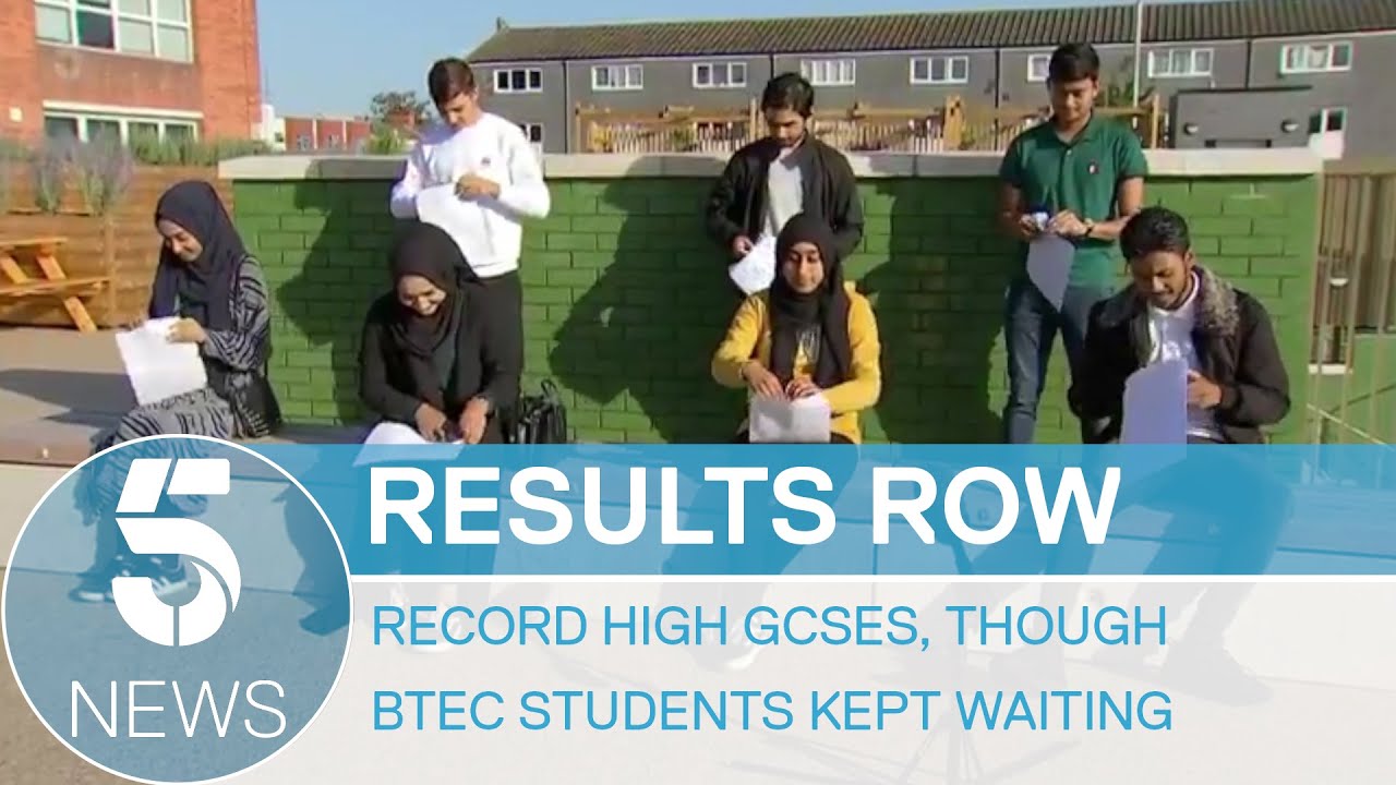 GCSE results: pupils get record grades as BTec results are pulled | 5 News
