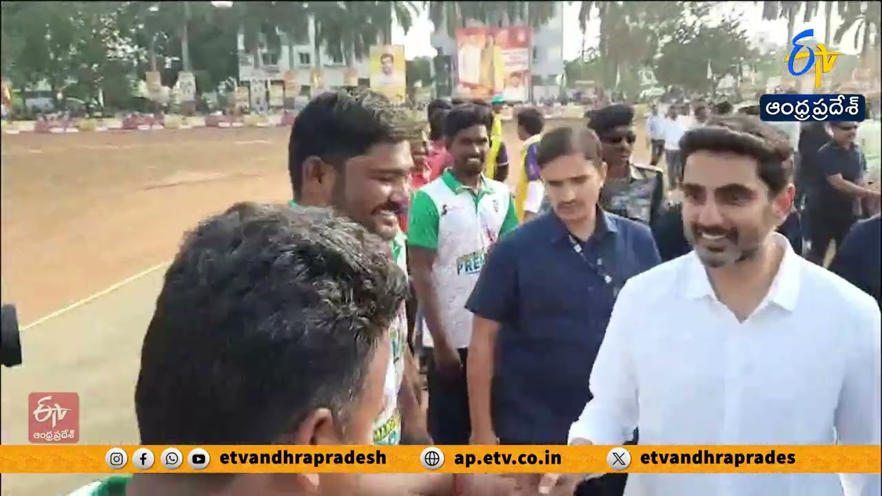 Minister Lokesh Flags Off Mangalagiri Premier League Cricket