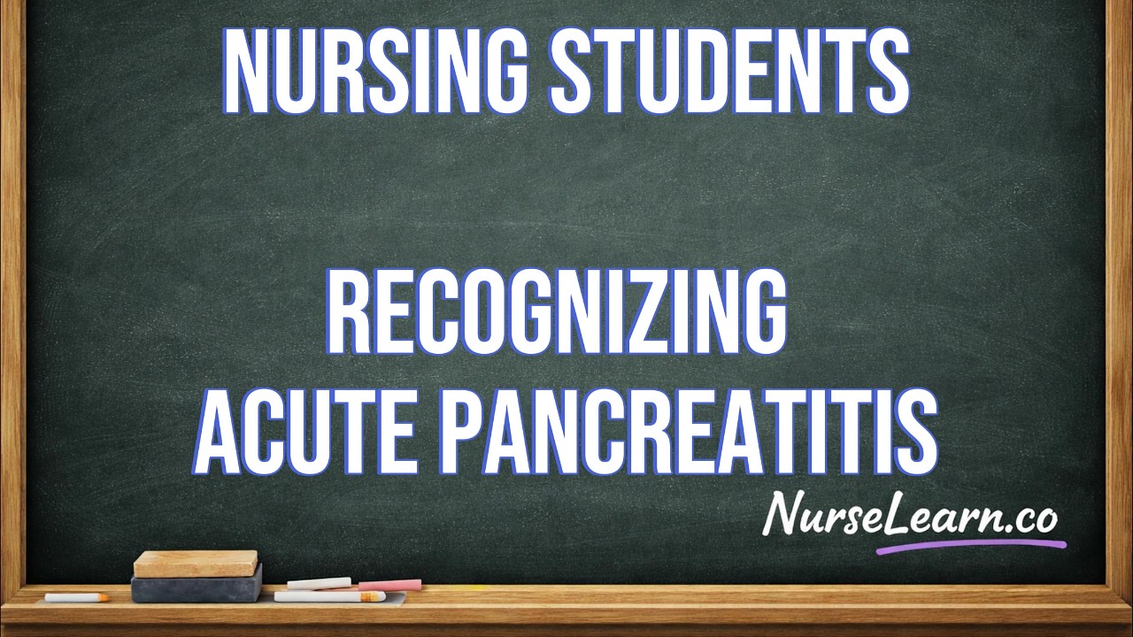Management of acute pancreatitis. This is an important condition for nurses to recognize. #nurse