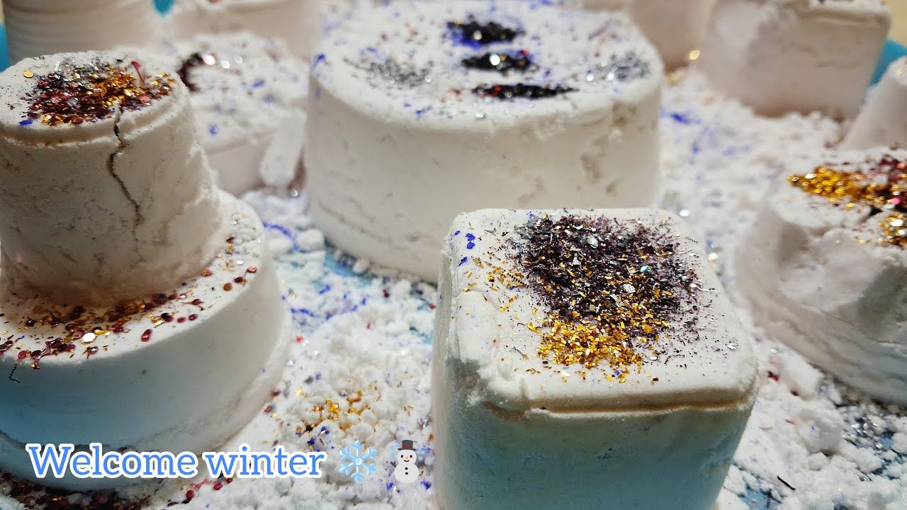 New,Welcome Winter☃️❄️satisfying  backing soda crush ,sifting, powderplay Asmr.dont forget to comnet