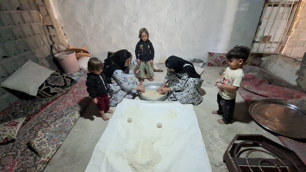Baking local bread by Elham and Maryam