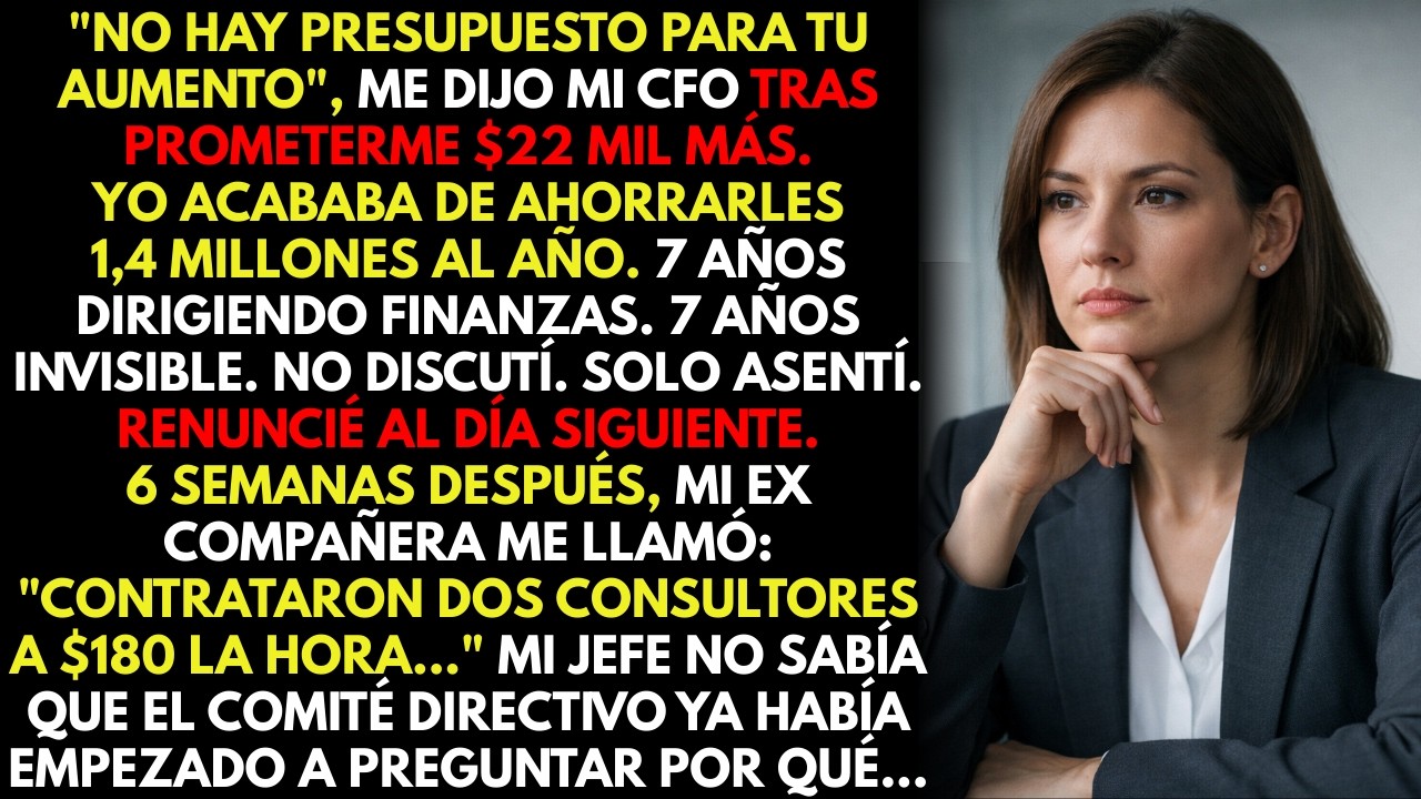 Mi jefe congeló mi aumento de $22 MIL: “no hay presupuesto”… y contrató 2 consultores a $180/h
