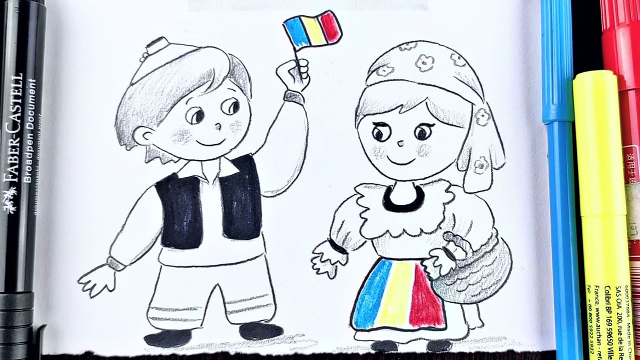 Cel mai simplu desen de 1 DECEMBRIE - Ziua Națională a României