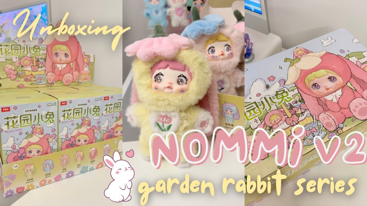 🎀 unboxing NOMMI v2 garden rabbit plush blind box 🐰🌿✨ aesthetic asmr | Unboxing Series ౨ৎ