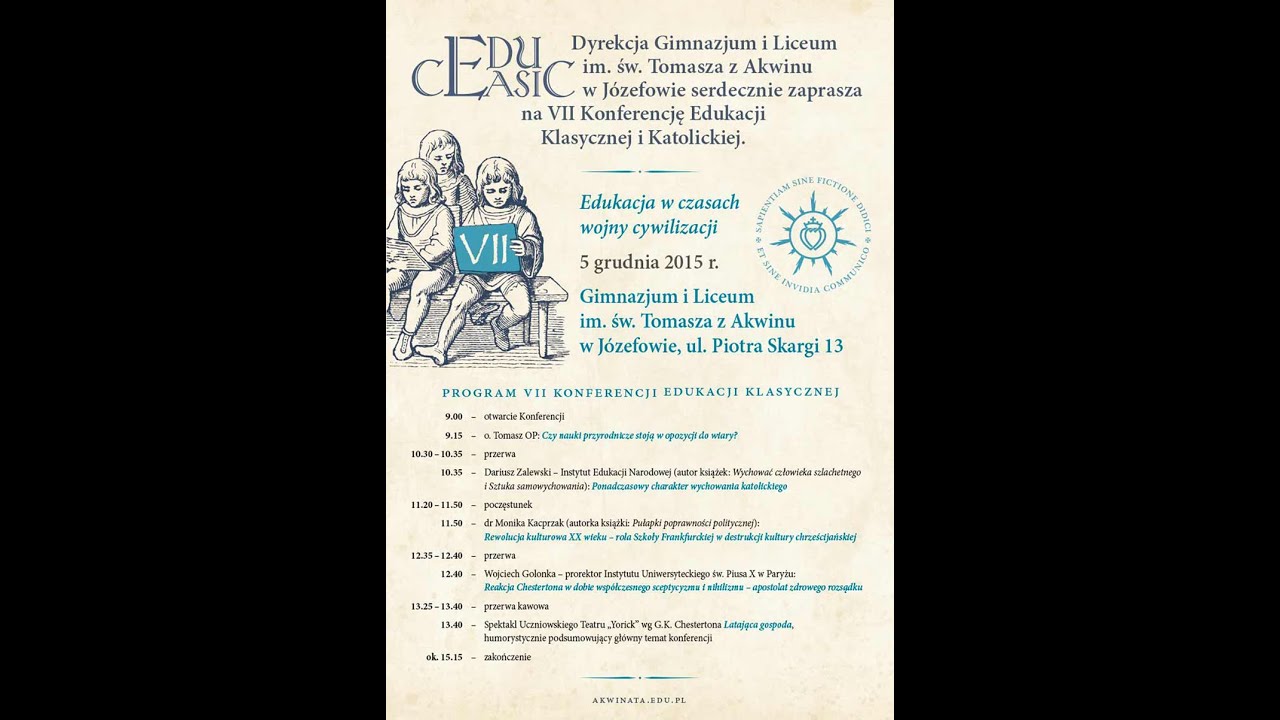 Konferencja o edukacji klasycznej, 05.12.2015, szkoła frankfurcka