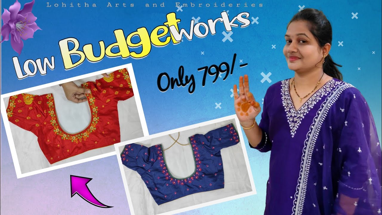 LOW  BUDGET BLOUSES AT ONLY  799/- ||Computer Embroidery Works || WHATSAPP 9676891995...