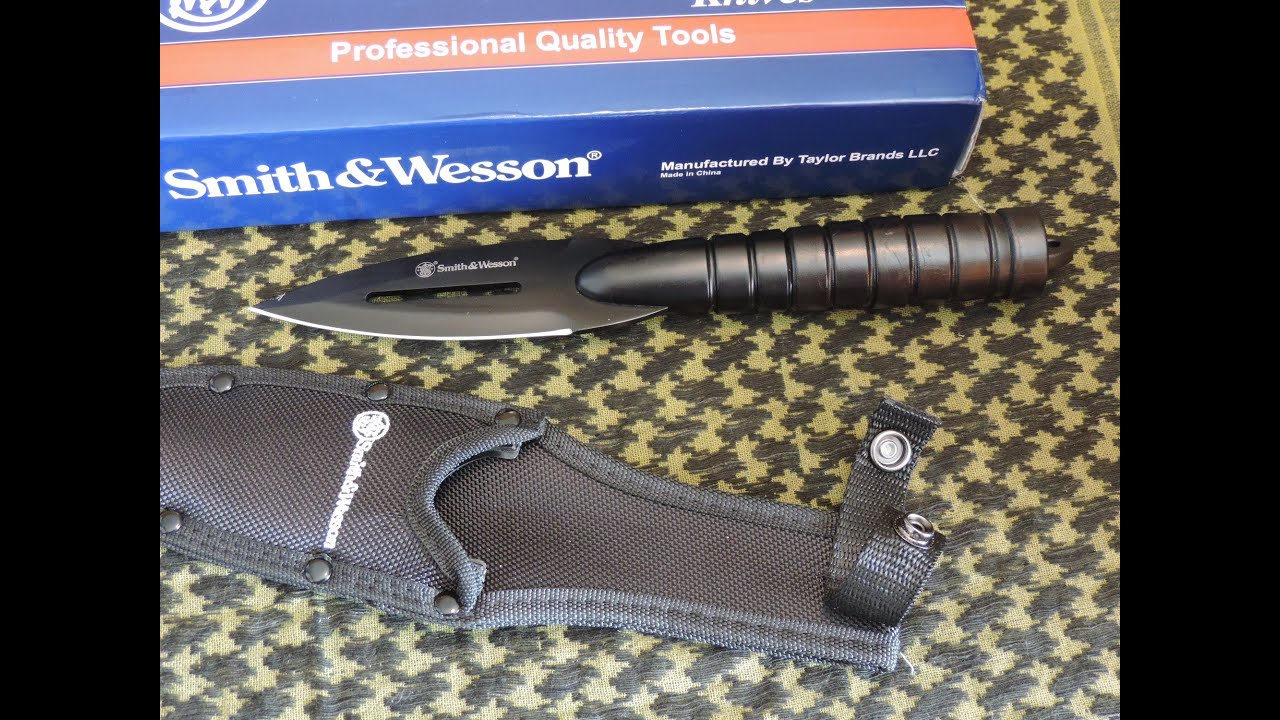 Smith & Wesson Survival Spear Dagger Knife SW8 w Sheath
