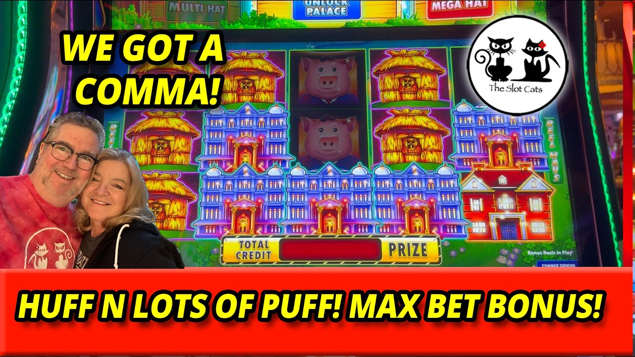 Играем в Huff N Lots of Puff! Крупные бонусные выигрыши! У нас запятая! #theslotcats #slots #winn...