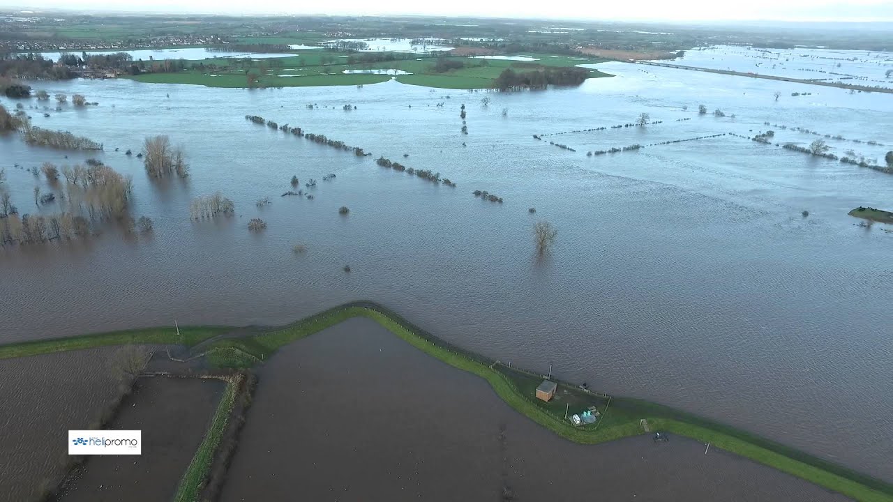 Aerial footage of Tesco & East Carlisle Floods
