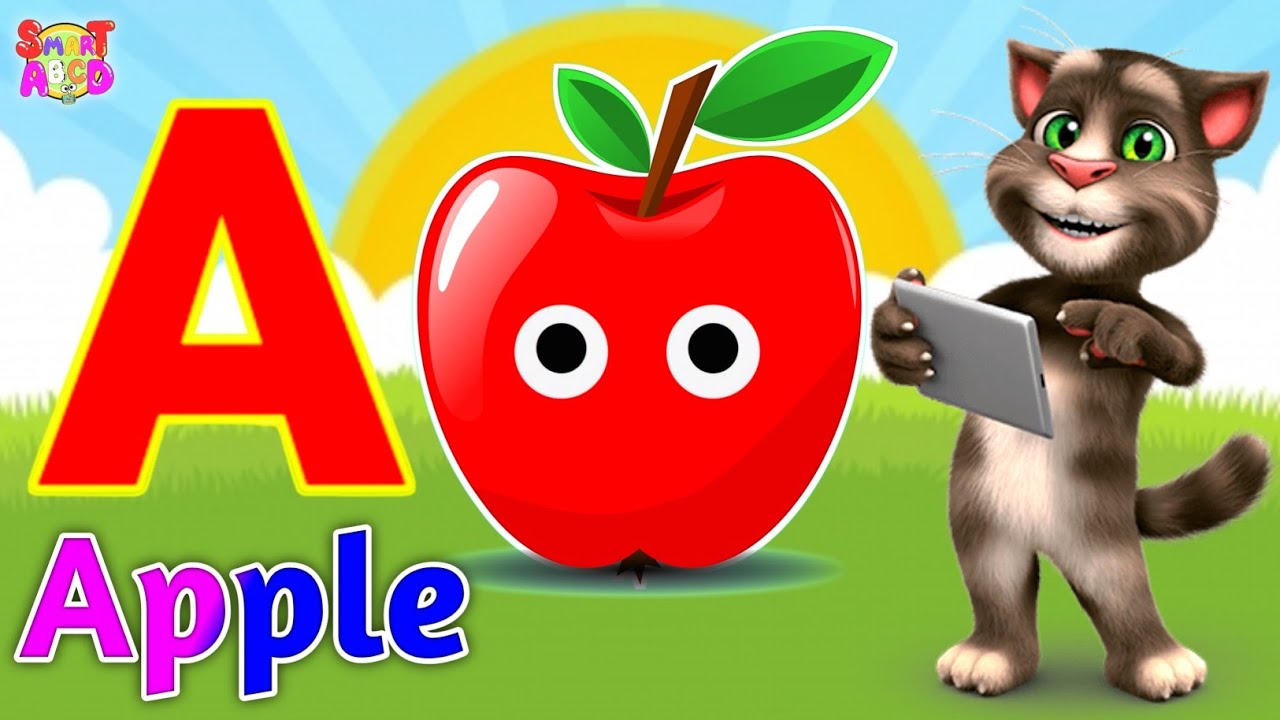 Фонетическая песенка 2 с двумя словами в 3D-формате - A для яблока 🍎🍏 - Песни про алфавит ABC со ...