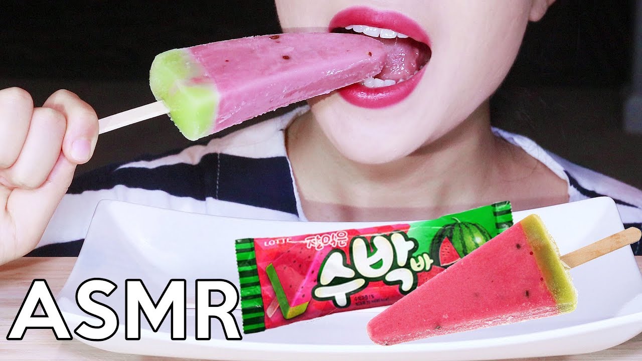 ASMR WATERMELON BAR | SOFT CRUNCH ICE POP EATING SOUNDS 수박바 리얼사운드 먹방