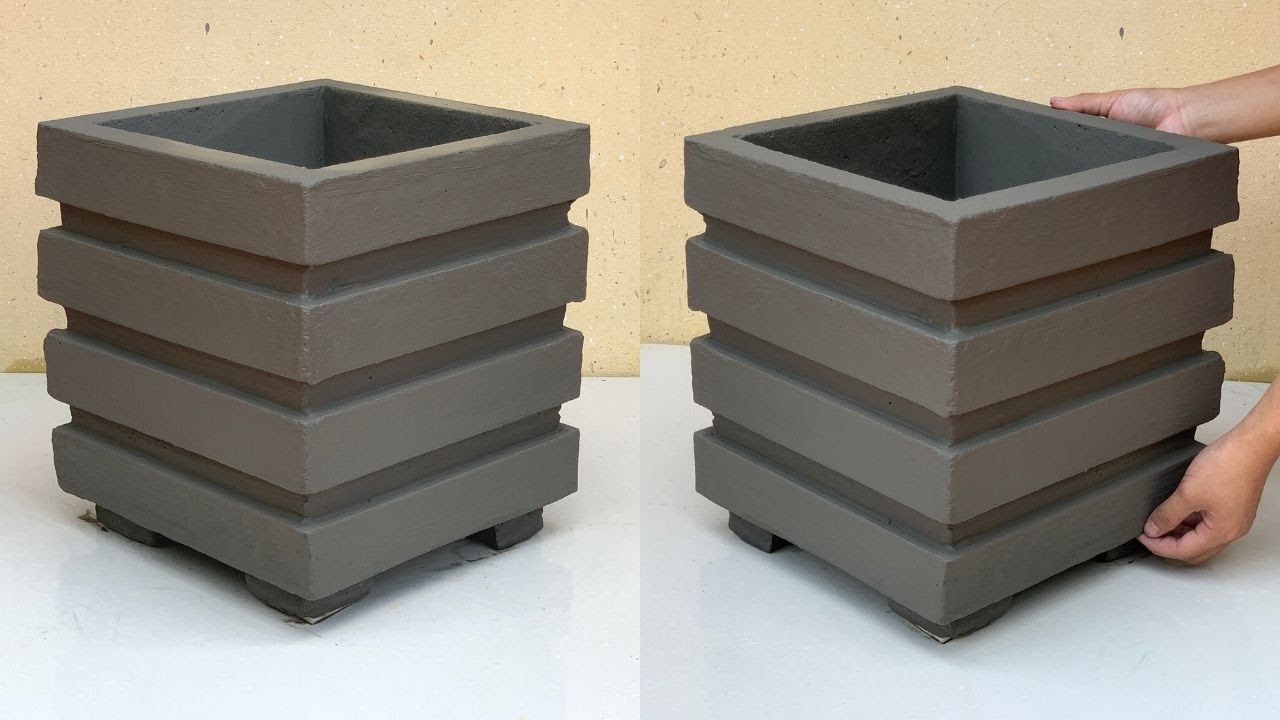 Great Creativity From Cement - Beautiful Plant Pots Make From Styrofoam And Cement