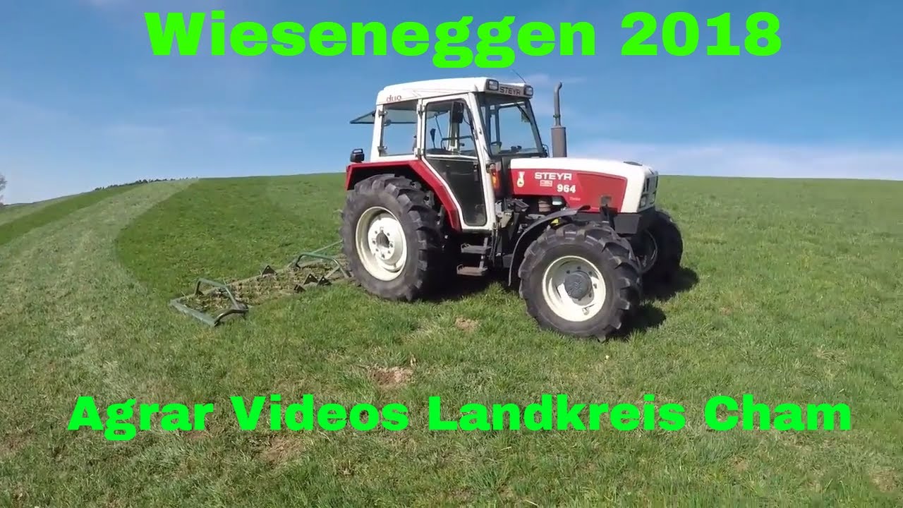 [HD] GoPro H5 // Steyr 964 Turbo beim Wieseneggen im Frühjahr 2018 / (Teil 1) [Cab View]