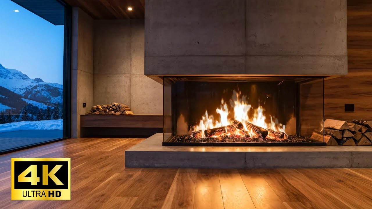 Камин - Современная Хижина 🔥6H Экранная Сохранность #fire #fireplace