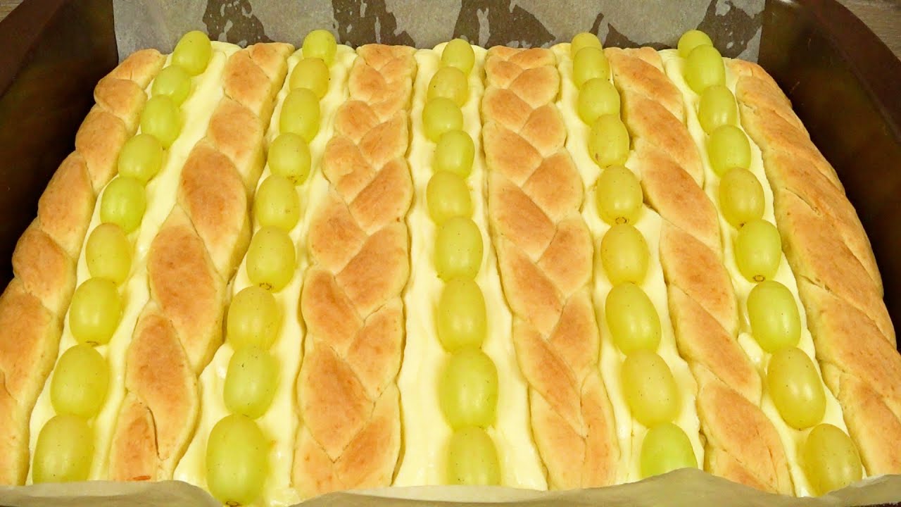 Удивительный пирог с творогом и виноградом. Понравится всем | Cake with cottage cheese and grapes