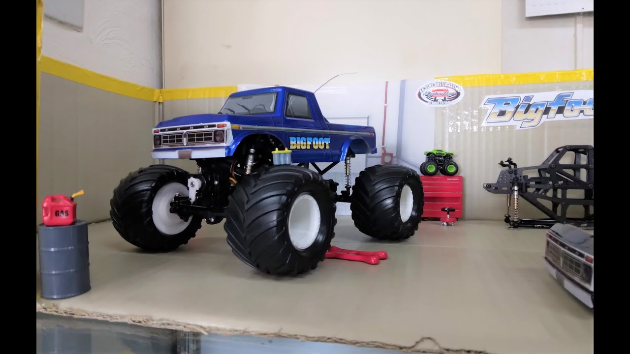 Axial SCX24 1/24 RC Monster Truck conversion in the garage