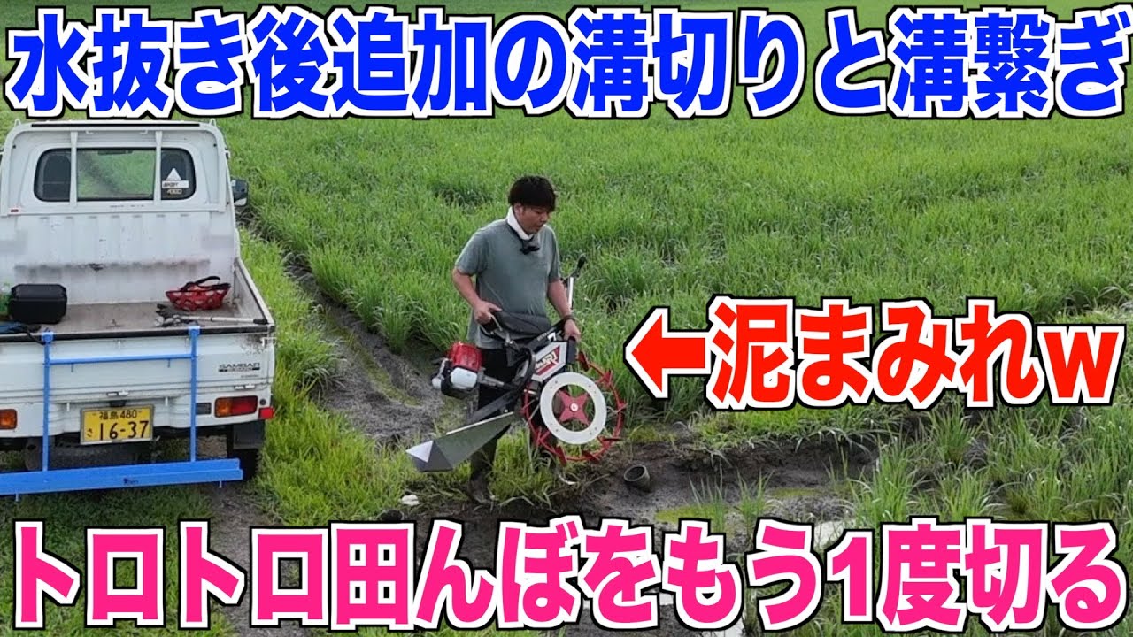 【溝切り追加】溝が繋がれてないところも繋ぐ 30代米作り奮闘記#383