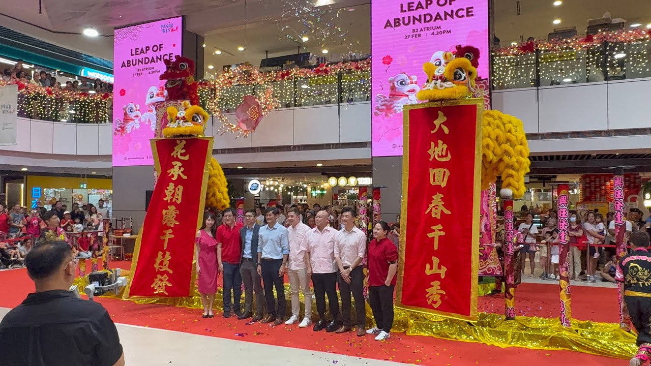 新加坡騰陽龍獅體育會 Teng Yang Lion Dance High Poles & Cai Qing Performances at Pasir Ris Mall 27 Feb 2026