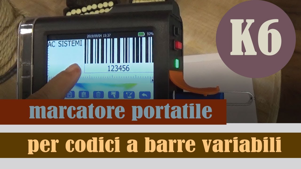 Marcatore portatile per codice a barre variabile
