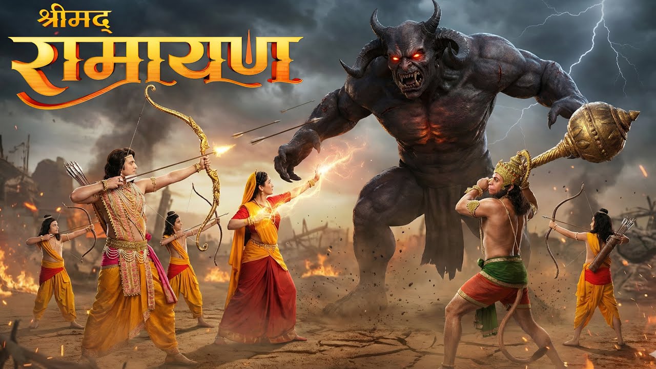 युद्ध में घुस आए खतरनाक राक्षस पूरा राम परिवार जुटा उसे नष्ट करने में || Shrimad Ramayan