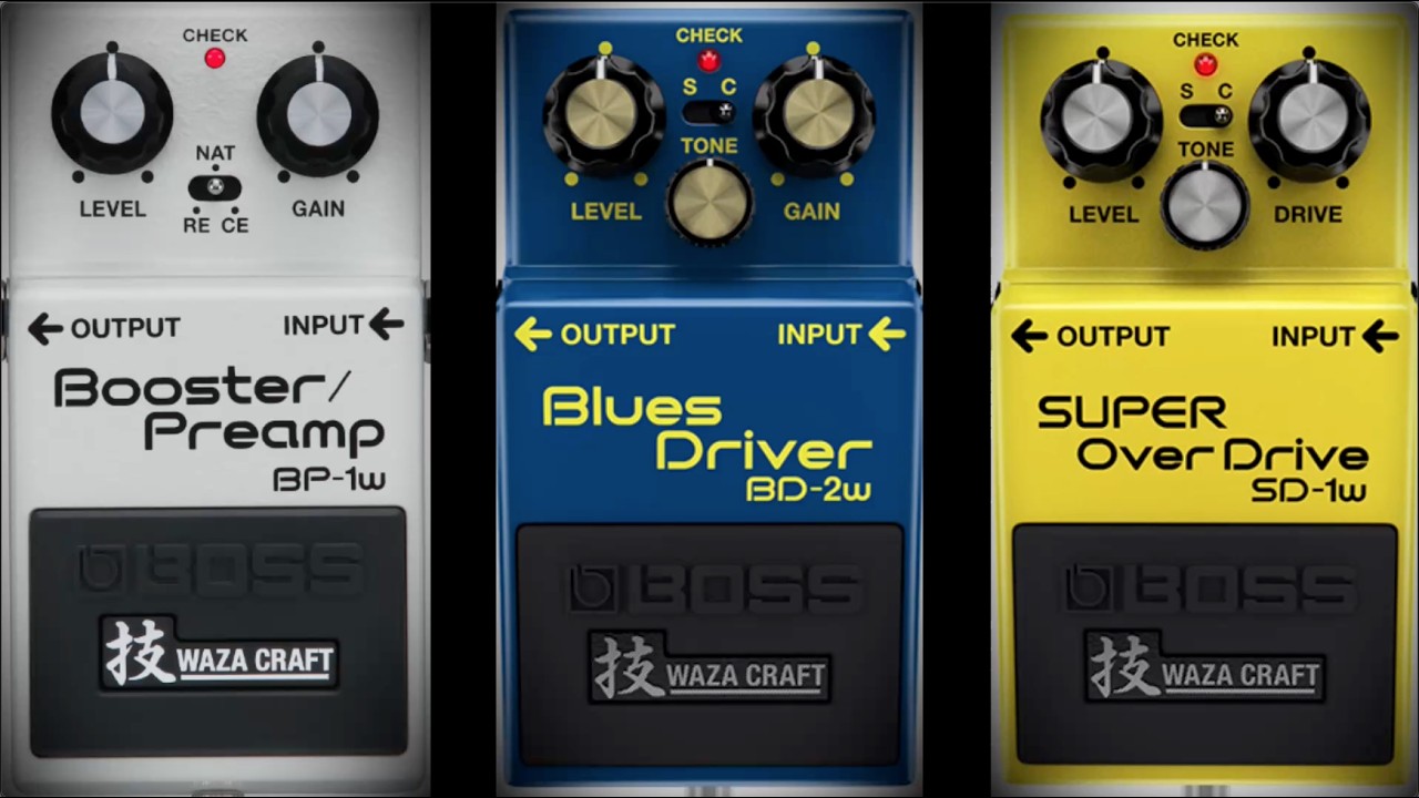Boss Waza Craft Overdrive Showdown&ndash;Boost/Preamp, Blues Driver & Super Overdrive (BP-1W/BD-2W/SD-1W)