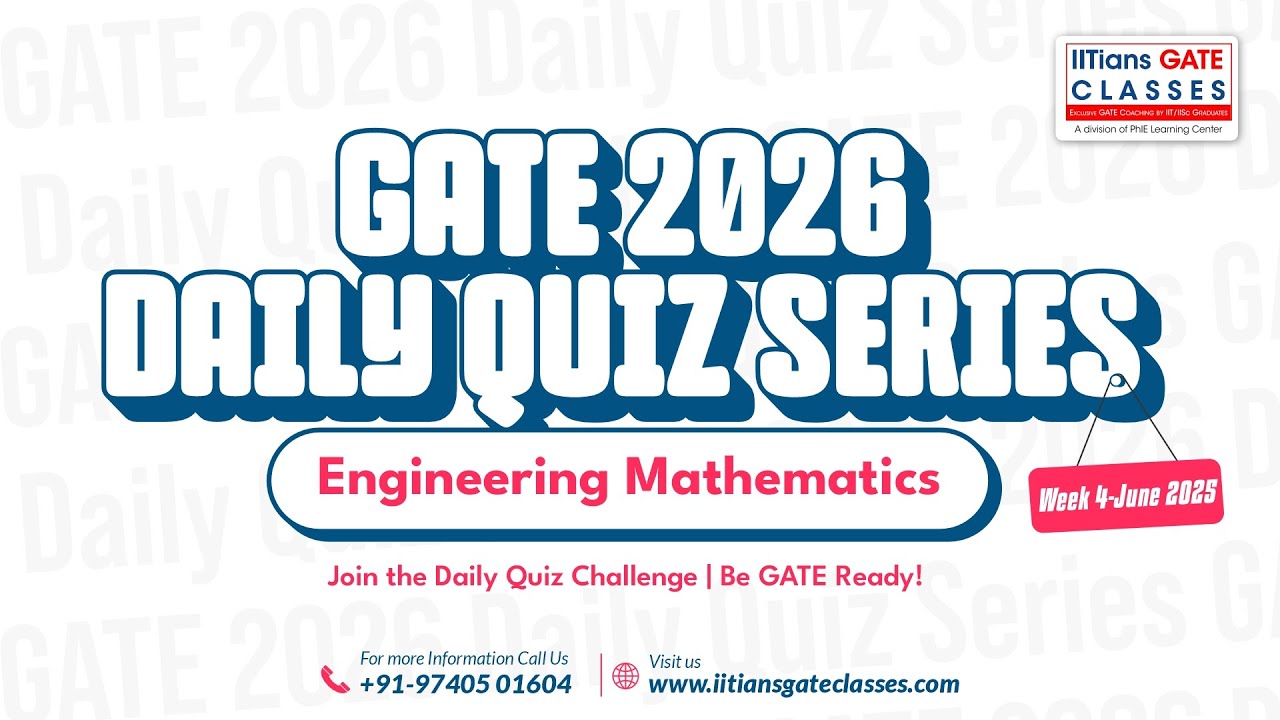 GATE 2026 Engineering Mathematics | Daily Quiz Series | Week 4 | June 2025