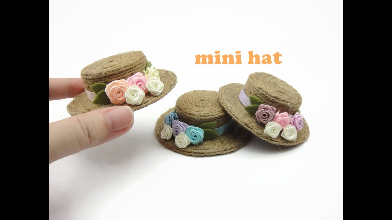 DIY Miniature Doll Mini Straw Hat - Easy!