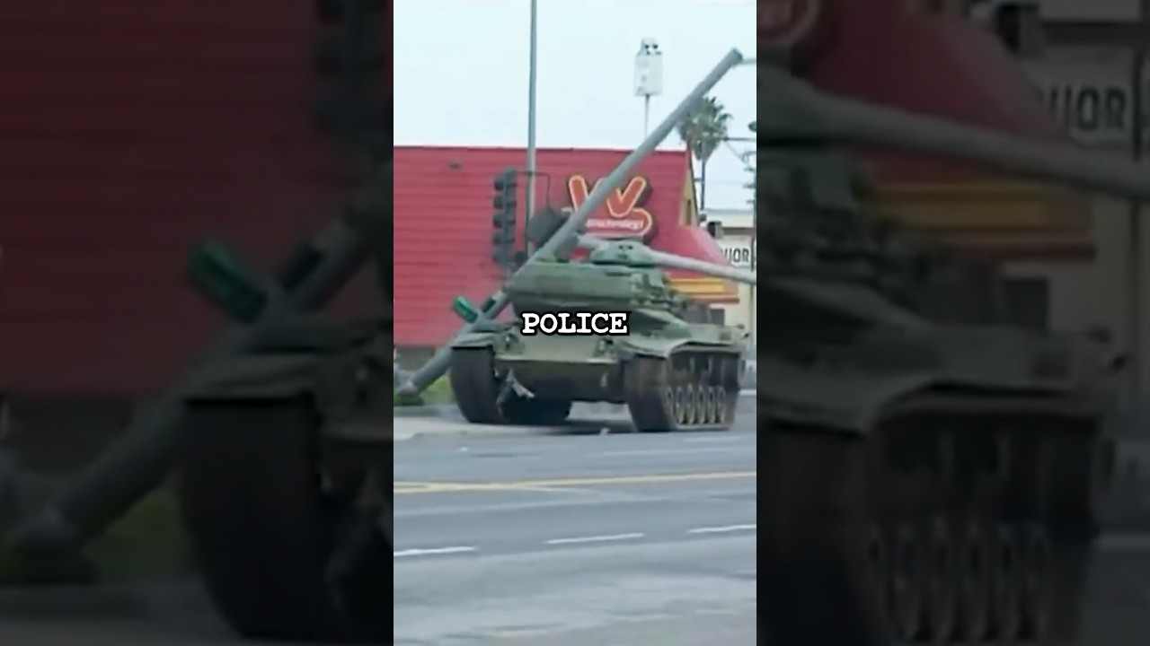 Police Chase after Stolen Army Tank