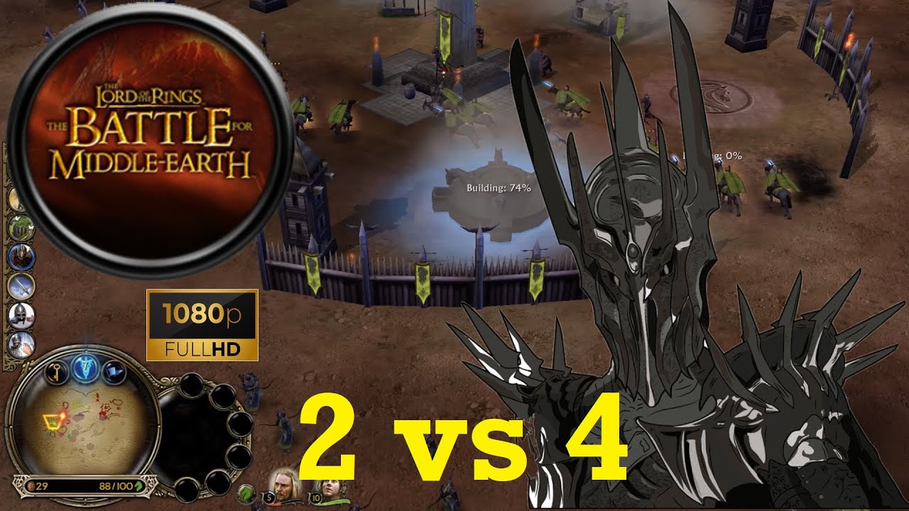 Mordor (Mausser) and Isengard (Boki) VS 4 Hard Army (Evil Army) | Anfalas | Battle for Middle Earth