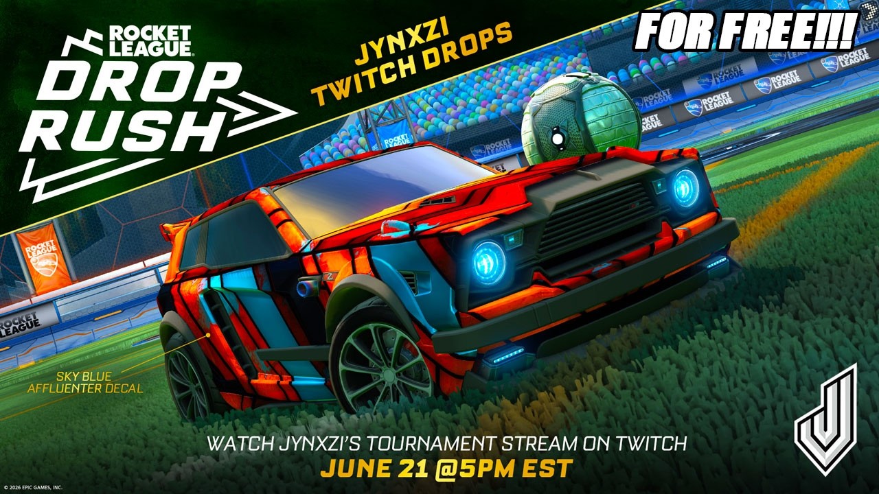 *NEW* SKY BLUE AFFLUENTER DECAL FOR FREE Through Twitch Drops!!! - Rocket League Update