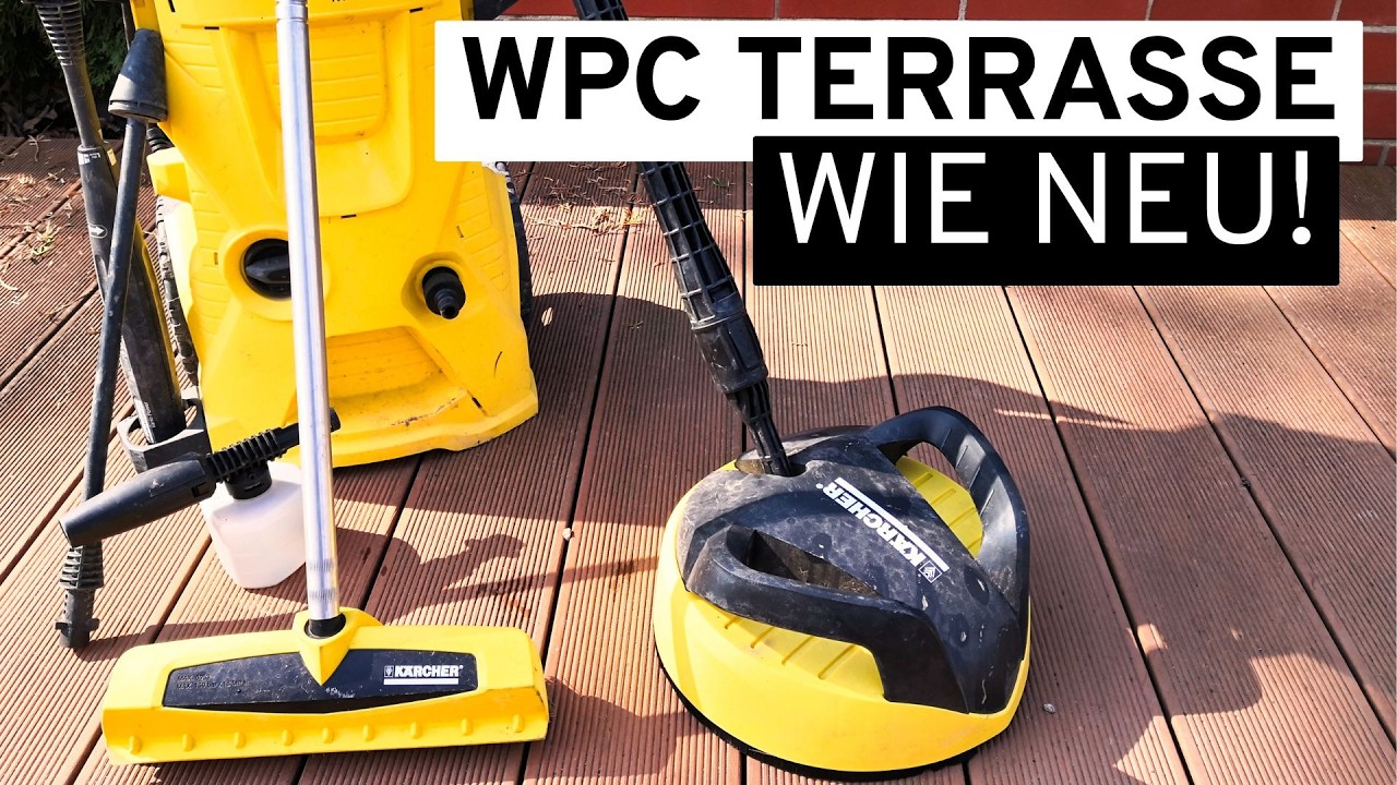 Очистка WPC террасы - Сравнение Керхер Тиллер и Скруббер с Т-Рейсером