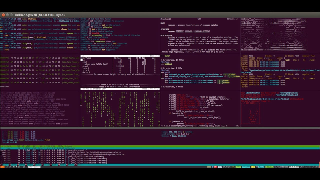 Hollywood Technical Melodrama -- There's an app for that on Ubuntu in Byobu!