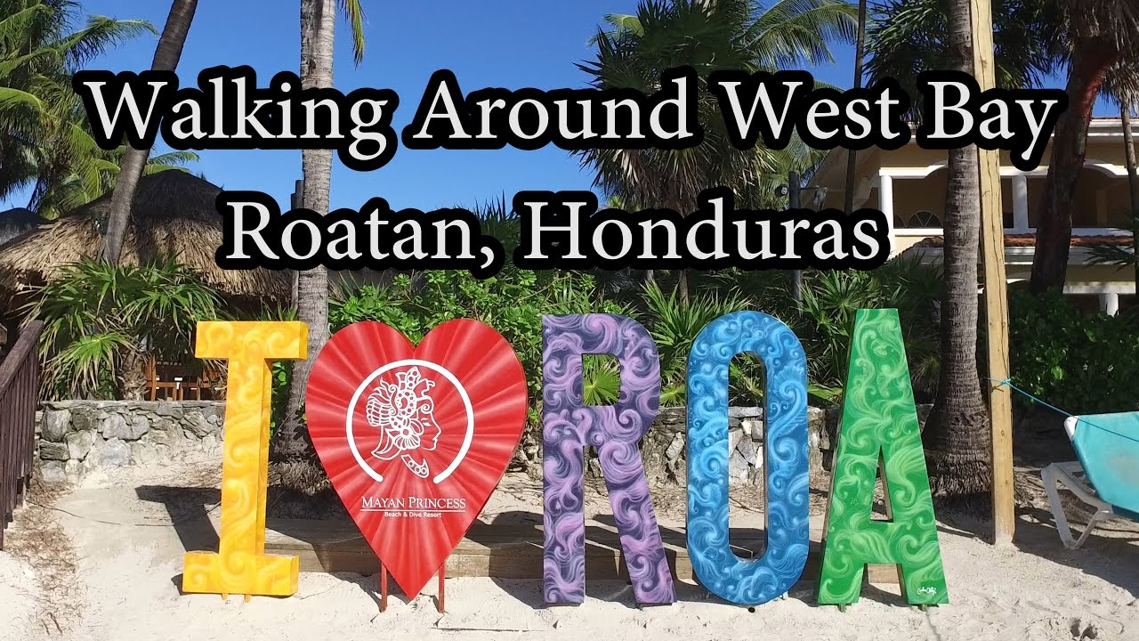 4K - Roatan , Honduras -  Walking around West Bay Beach Nov 2016